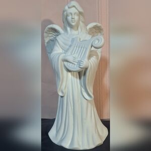 PARTYLITE White Bisque Porcelain Angel Candleholder